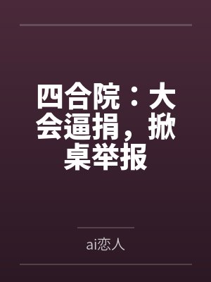 四合院：大会逼捐，掀桌举报