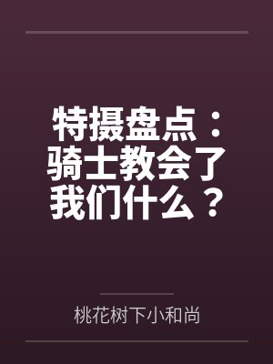 特摄盘点：骑士教会了我们什么？