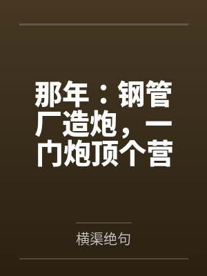 那年：钢管厂造炮，一门炮顶个营