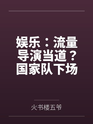 娱乐：流量导演当道？国家队下场