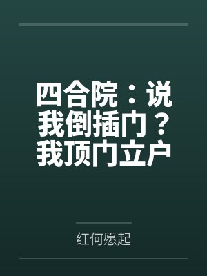 四合院：说我倒插门？我顶门立户