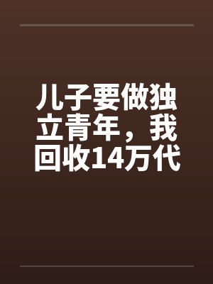 儿子要做独立青年,我回收14万代付账单 儿子要做独立青年,我回收14万代付账单