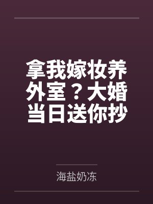 拿我嫁妆养外室?大婚当日送你抄家 拿我嫁妆养外室?大婚当日送你抄家
